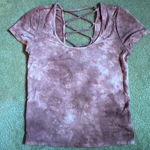 American Eagle tie dye lace up back shirt​​
